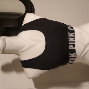 Victoria's Secret Pink Black Cotton Sports Bra Large